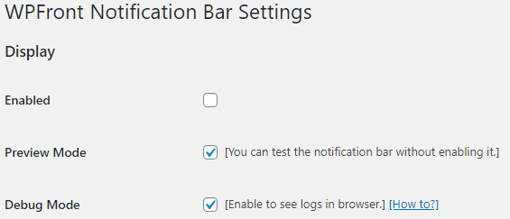 Enable debug mode