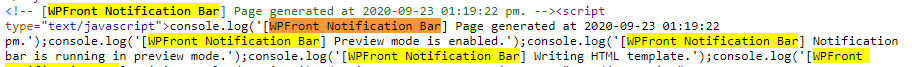Page generated HTML.